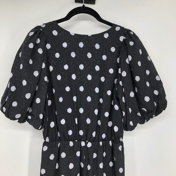 BNWT  Delfi Collective x Anthropologie Black & White Polka Dot Midi Dress S - Picture 12 of 16